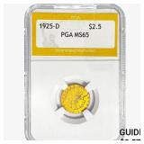 1925-D $2.50 Gold Quarter Eagle PGA MS65