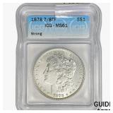 1878 7/8TF Morgan Silver Dollar ICG MS61 Strong