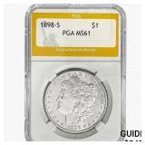 1898-S Morgan Silver Dollar PGA MS61