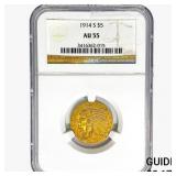 1914-S $5 Gold Half Eagle NGC AU55