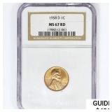 1958-D Wheat Cent NGC MS67 RD