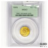 1905 $2.50 Gold Quarter Eagle PCGS MS63