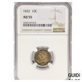 1832 Capped Bust Dime NGC AU55