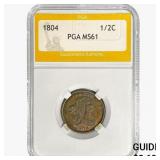1804 Draped Bust Half Cent PGA MS61