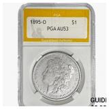 1895-O Morgan Silver Dollar PGA AU53