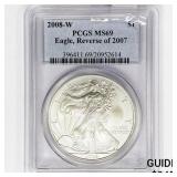 2008-W Silver Eagle PCGS MS69 REV 07