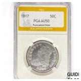 1817 Capped Bust Half Dollar PGA AU50 Punctuated