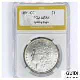 1891-CC Morgan Silver Dollar PGA MS64 VAM-3