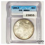 1885-S Morgan Silver Dollar ICG MS63+