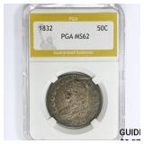 1832 Capped Bust Half Dollar PGA MS62