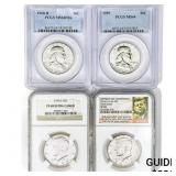 1959-2014 [4] Silver Half Dollars NGC/PCGS