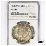 1878 7/8TF Strong Morgan Silver Dollar NGC MS64