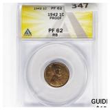 1942 Wheat Cent ANACS PF62 RB