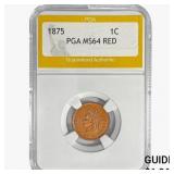 1875 Indian Head Cent PGA MS64 RED