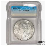 1882-CC Morgan Silver Dollar ICG MS64+
