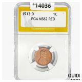1913-D Wheat Cent PGA MS62 RED