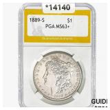 1889-S Morgan Silver Dollar PGA MS63+