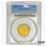 1881 $5 Gold Half Eagle PCGS MS63
