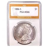 1886-S Morgan Silver Dollar PGA MS66