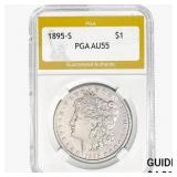 1895-S Morgan Silver Dollar PGA AU55