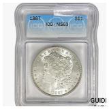 1887 Morgan Silver Dollar ICG MS63