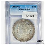 1892-CC Morgan Silver Dollar ICG AU50