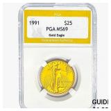 1991 $25 1/2oz. A.G.E. PGA MS69