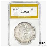 1889-S Morgan Silver Dollar PGA MS63