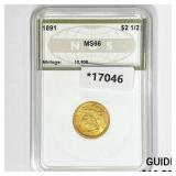1891 $2.50 Gold Quarter Eagle NGS MS66