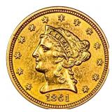 1861 $2.50 Gold Quarter Eagle