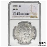 1887-S Morgan Silver Dollar NGC AU58