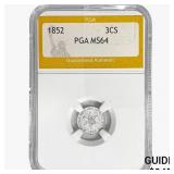 1852 Silver Three Cent PGA MS64