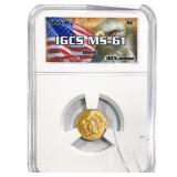 1855-O Rare Gold Dollar IGCS MS61 Dent