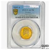 1841-A France 20 Francs .1867oz. Gold PCGS AU50