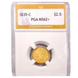 1839-C $2.50 Gold Quarter Eagle PGA MS62+