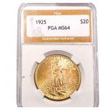 1925 $20 Gold Double Eagle PGA MS64