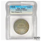 1848 TN Token Penn Chapter ICG AU53 Masonic Penny