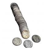 1955 BU Roosevelt Dime Roll [50 Coins]