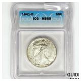 1941-D Standing Liberty Half Dollar ICG MS65