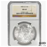 1883-CC Morgan Silver Dollar NGC MS65