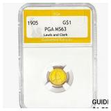 1905 Lewis & Clark Rare Gold Dollar PGA MS63