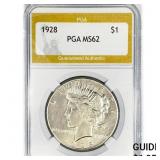 1928 Silver Peace Dollar PGA MS62