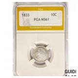 1833 Capped Bust Dime PGA MS61