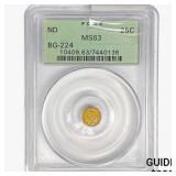ND Round California Gold Quarter PCGS MS63 BG-224