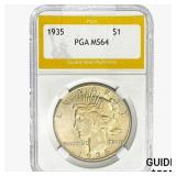 1935 Silver Peace Dollar PGA MS64