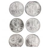 1986-2000 US 1oz Silver Eagles UNC [8 Coins]