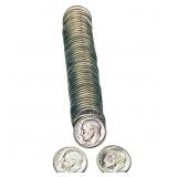 1964 1964 D BU Roosevelt Dime Roll [50 Coins]