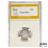 1836 Capped Bust Dime PGA MS61