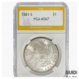 1881-S Morgan Silver Dollar PGA MS67