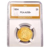 1804 $5 Gold Half Eagle PGA AU58+ Sm. 8/Lg. 8